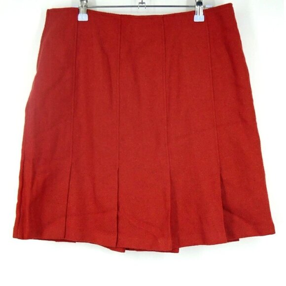 Sisley Dresses & Skirts - NWOT Sisley Wool‎ Pleated Mini Skirt Red Orange 8